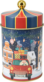 STORAGE TIN Christmas Decorative Metal Canister Ø10 x H18 cm