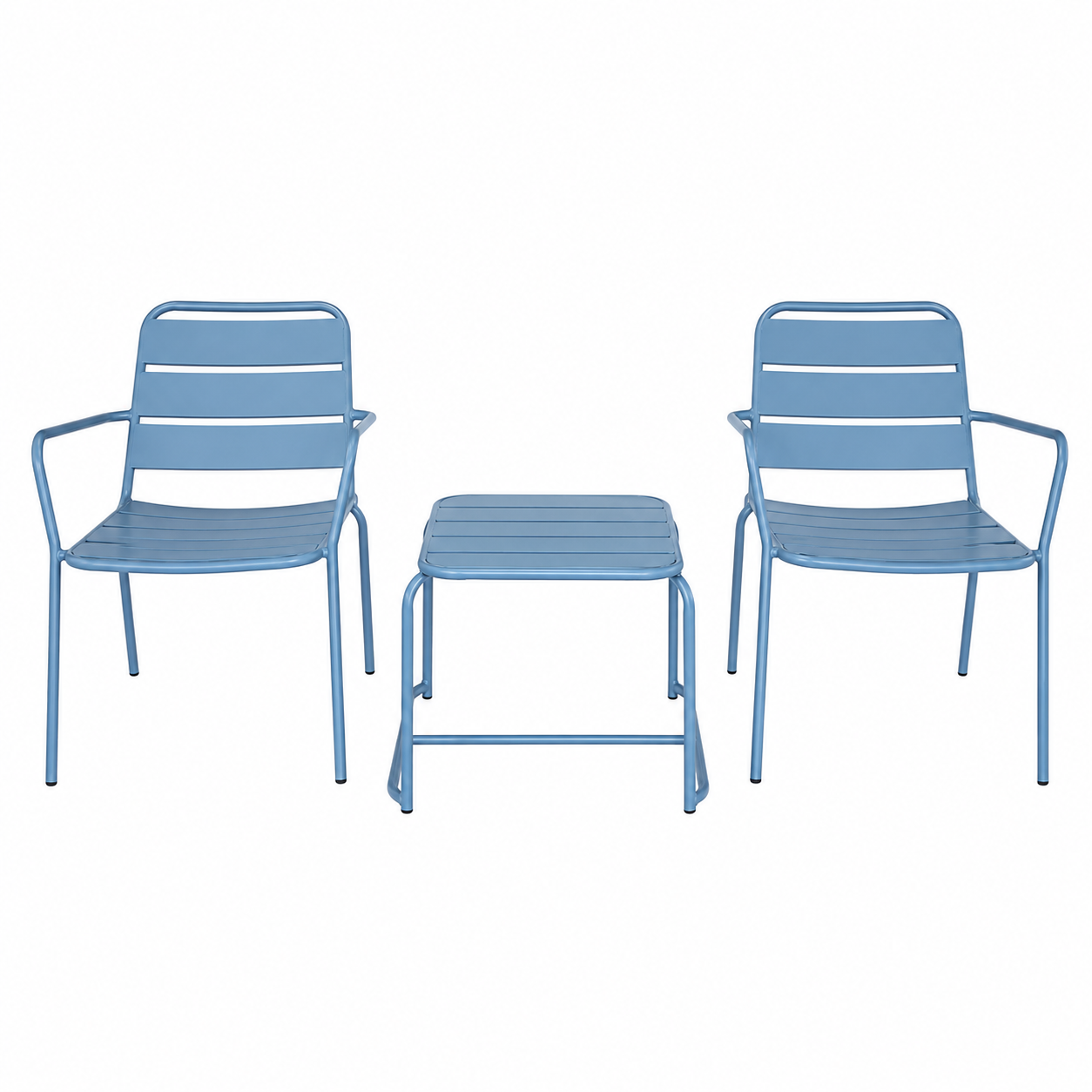 OUTDOOR STEEL SET 1+1 WITH TABLE