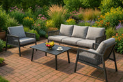 Porto Sofa Set Modern Aluminum Outdoor Lounge Set with Cushions