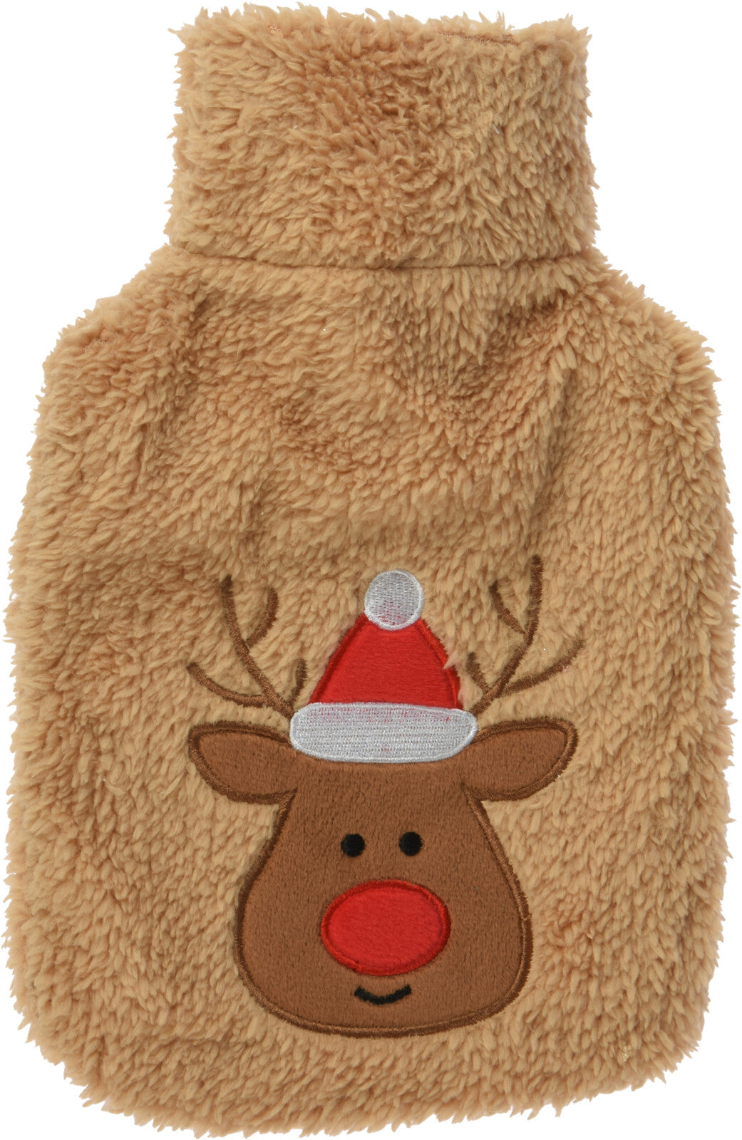 Hot Water Bottle 85ml - Sherpa Cover 0.85L, 28x18 cm, Embroidered
