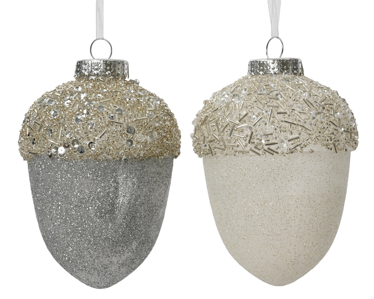Pinecone Plastic With Glitter, Beads & Spangles — Shatterproof 12.5cm
