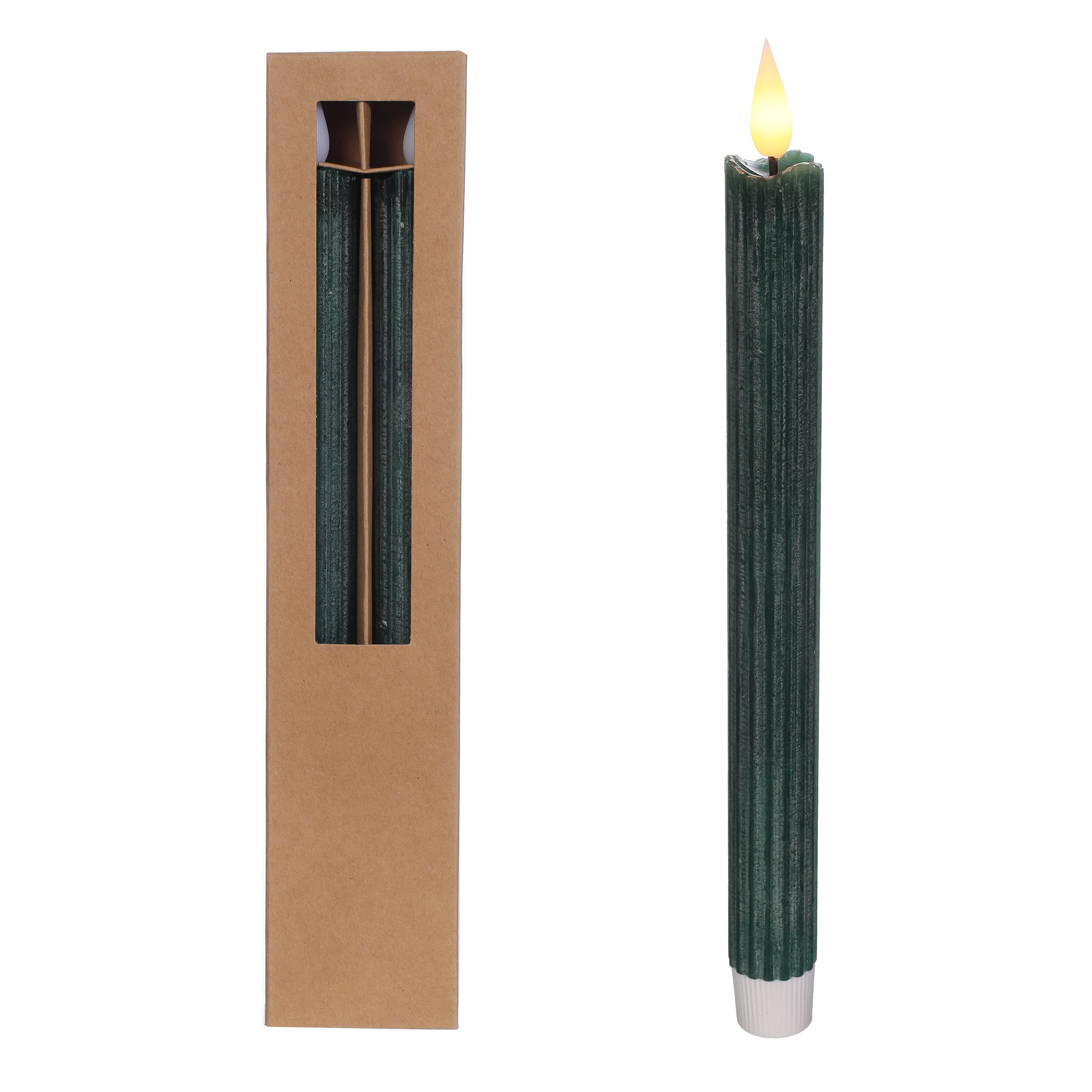 LED Pencil Candle Set of 2 pcs, Automatic Timer, Multiple Colors