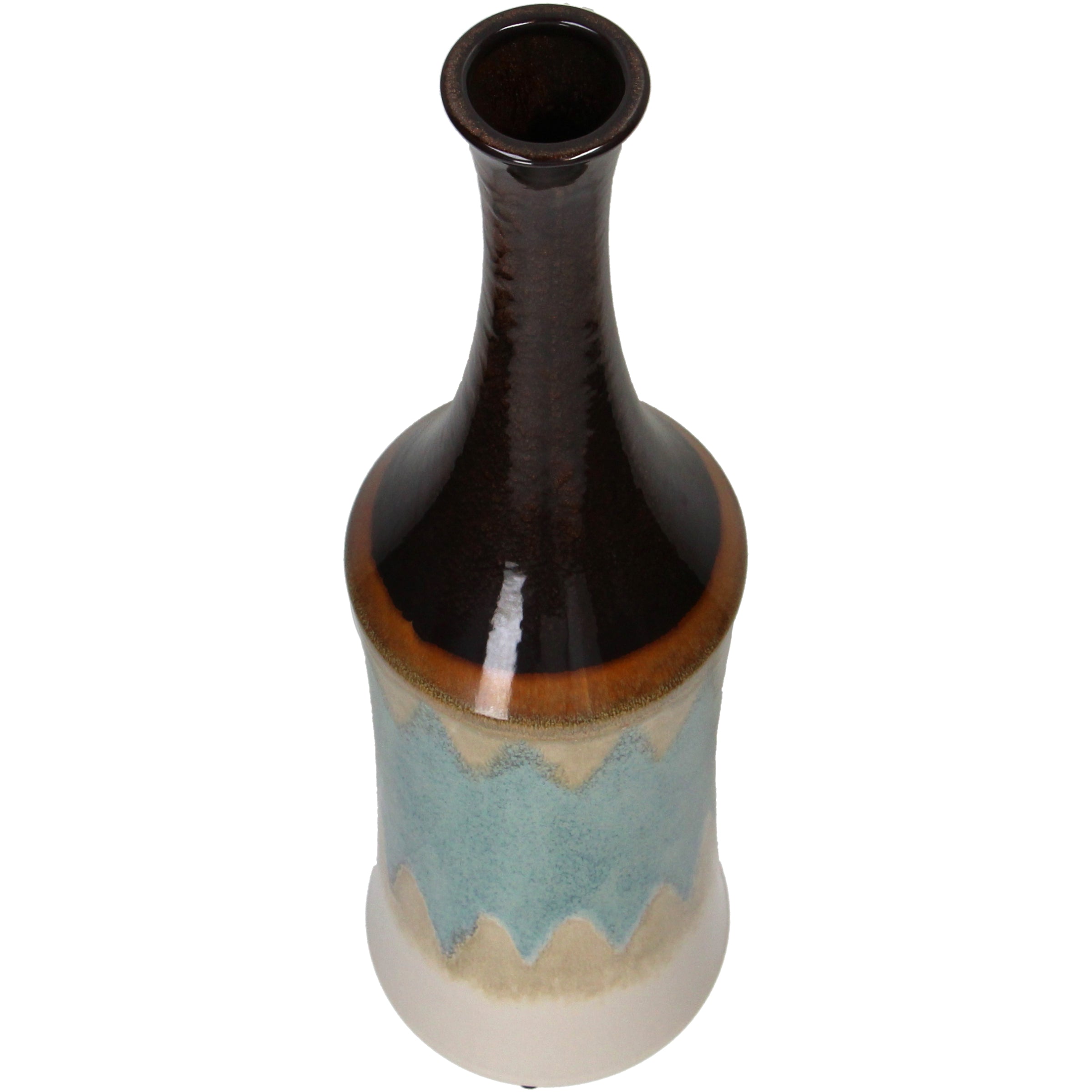 Vase Stoneware Blue Tall Decorative Accent for Home