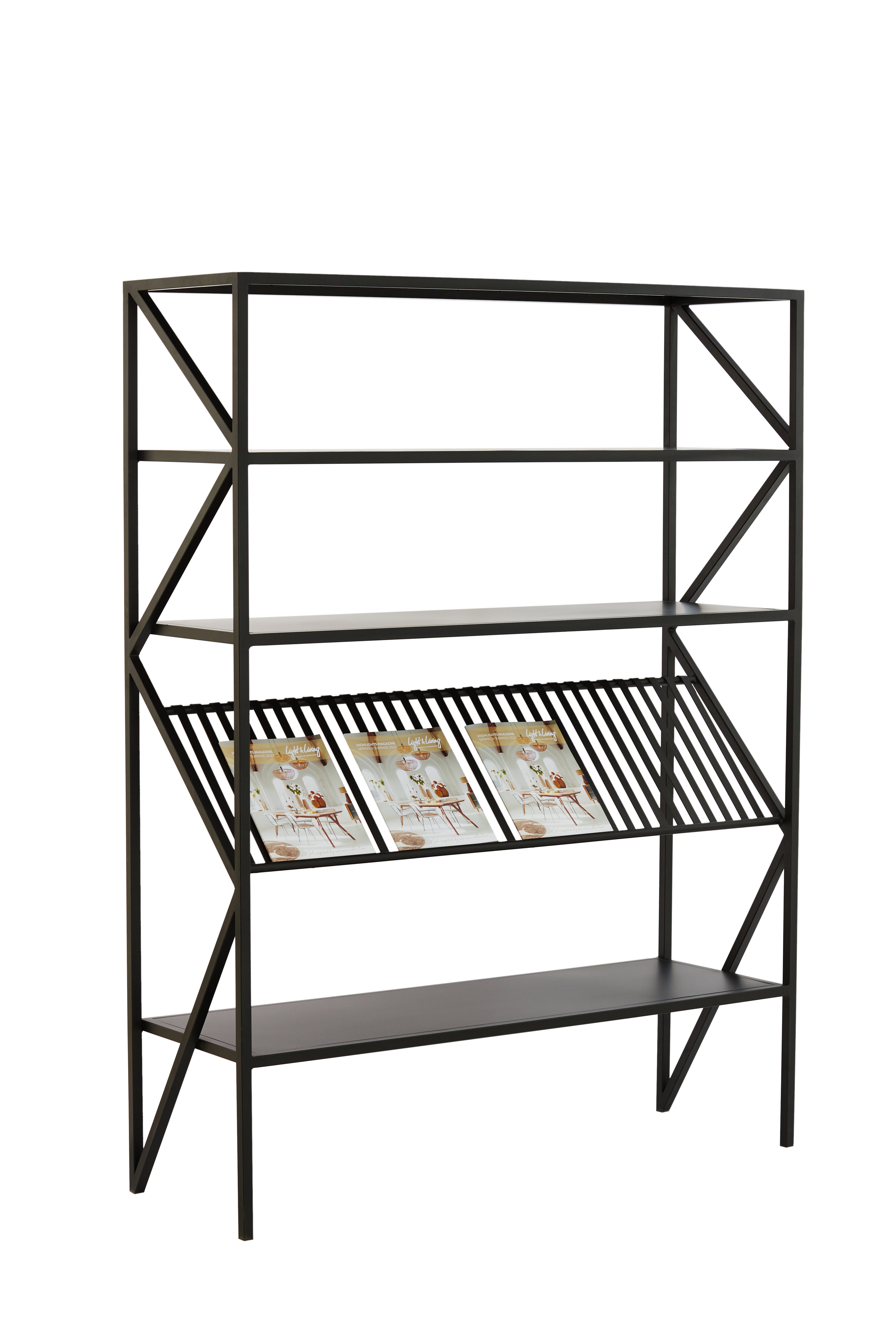 Tall Black Cabinet Modern Freestanding Open Shelf Storage Unit
