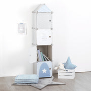 Grey Canvas Storage Column with Magnetic Doors