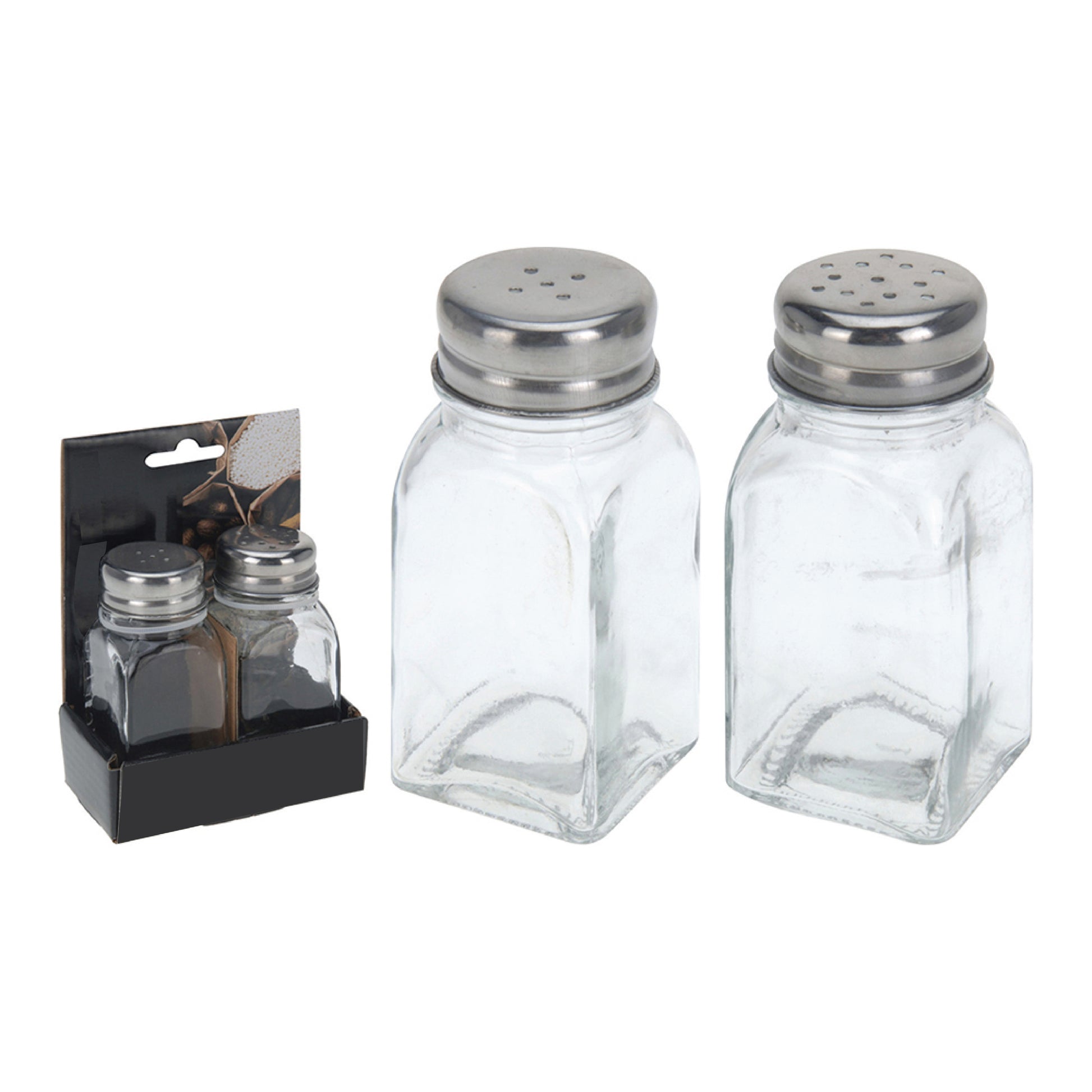 Glass Salt and Pepper Shaker Set, 13 cm Height