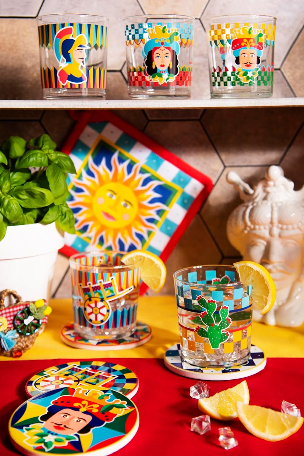 Sicilian Rhapsody Set of 6 Decorated Glasses