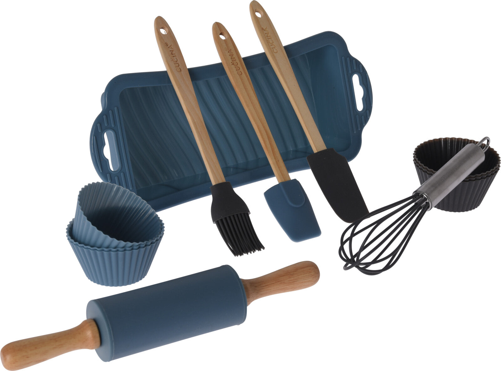 Baking Set 12PCS for Kids - Food-Safe Silicone & Wooden Handles