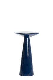 Metal Side Table Blue Semi-Gloss Modern Accent Table