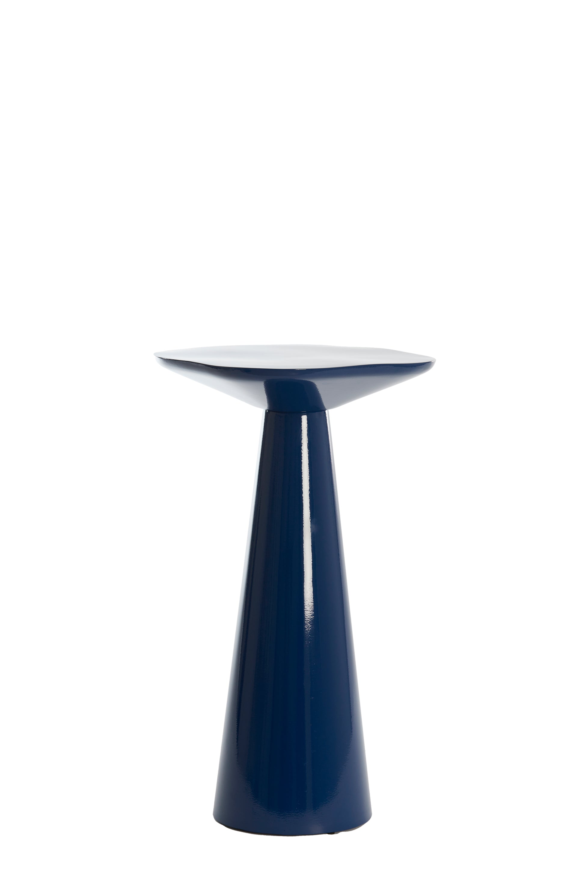 Metal Side Table Blue Semi-Gloss Modern Accent Table