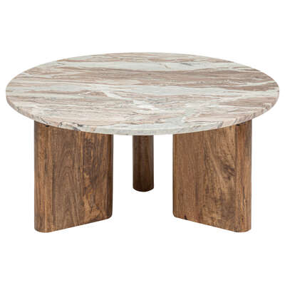Coppa Coffee Table - Marble Top & Mango Wood Legs