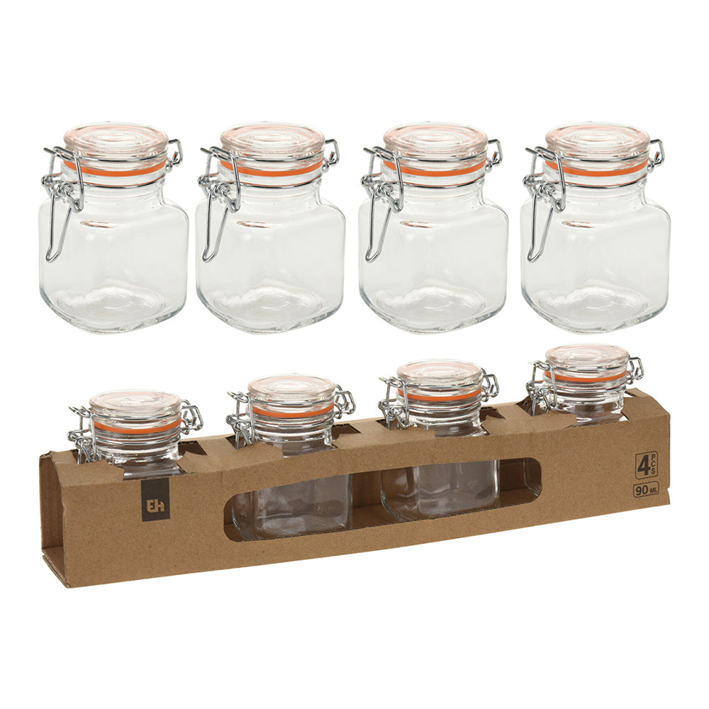 Storage Jar Set 4Pcs Glass Jar