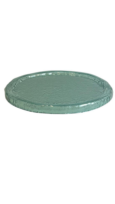 Handmade Green Glass Serving Plate