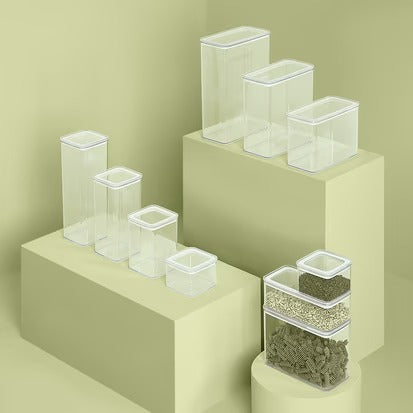 Box Square Plastic, Hermetic, Stackable, 2000ml Capacity