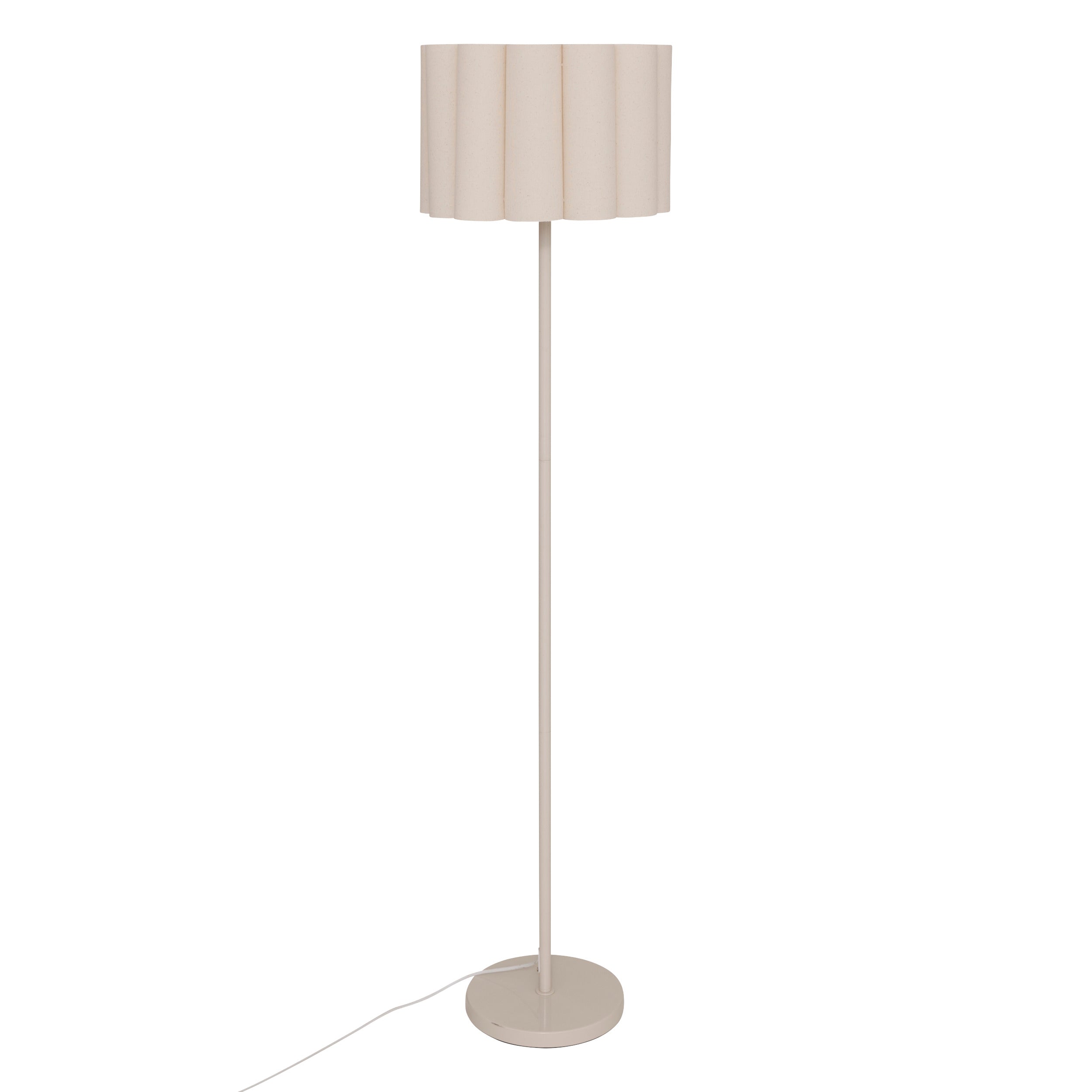 Right Floor Lamp Rona Sector - Quilted Shade, Soft Beige Ø37xH150cm