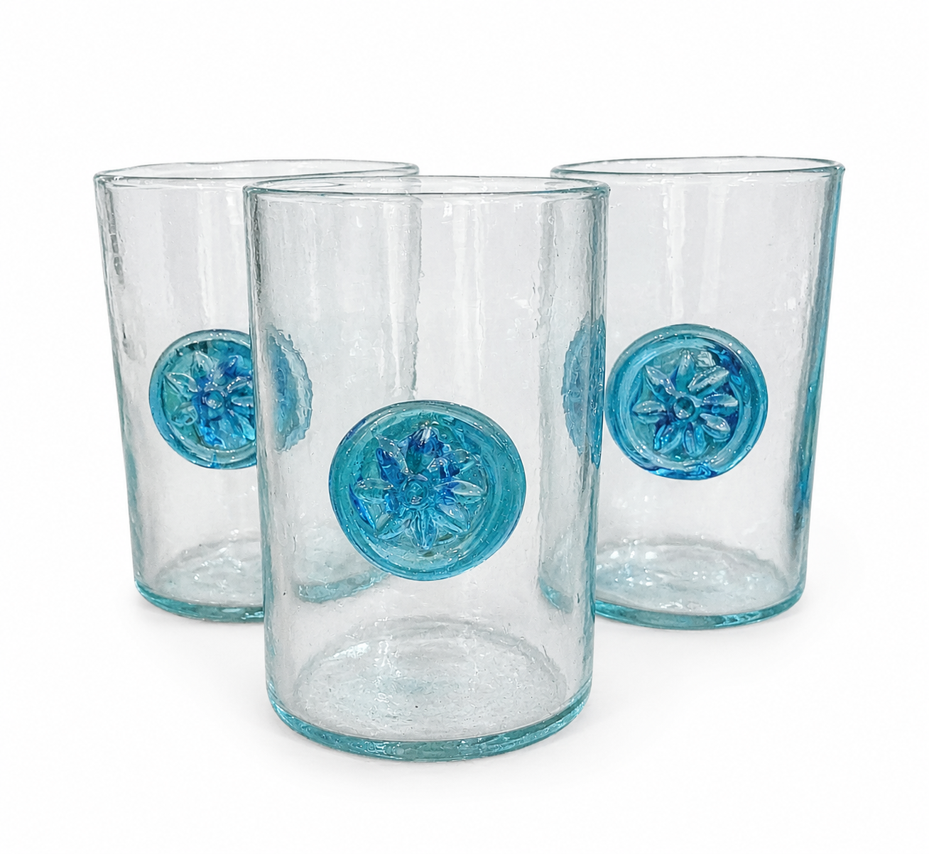 Set of 6 Handmade Glass Cups – 7 cm Diameter