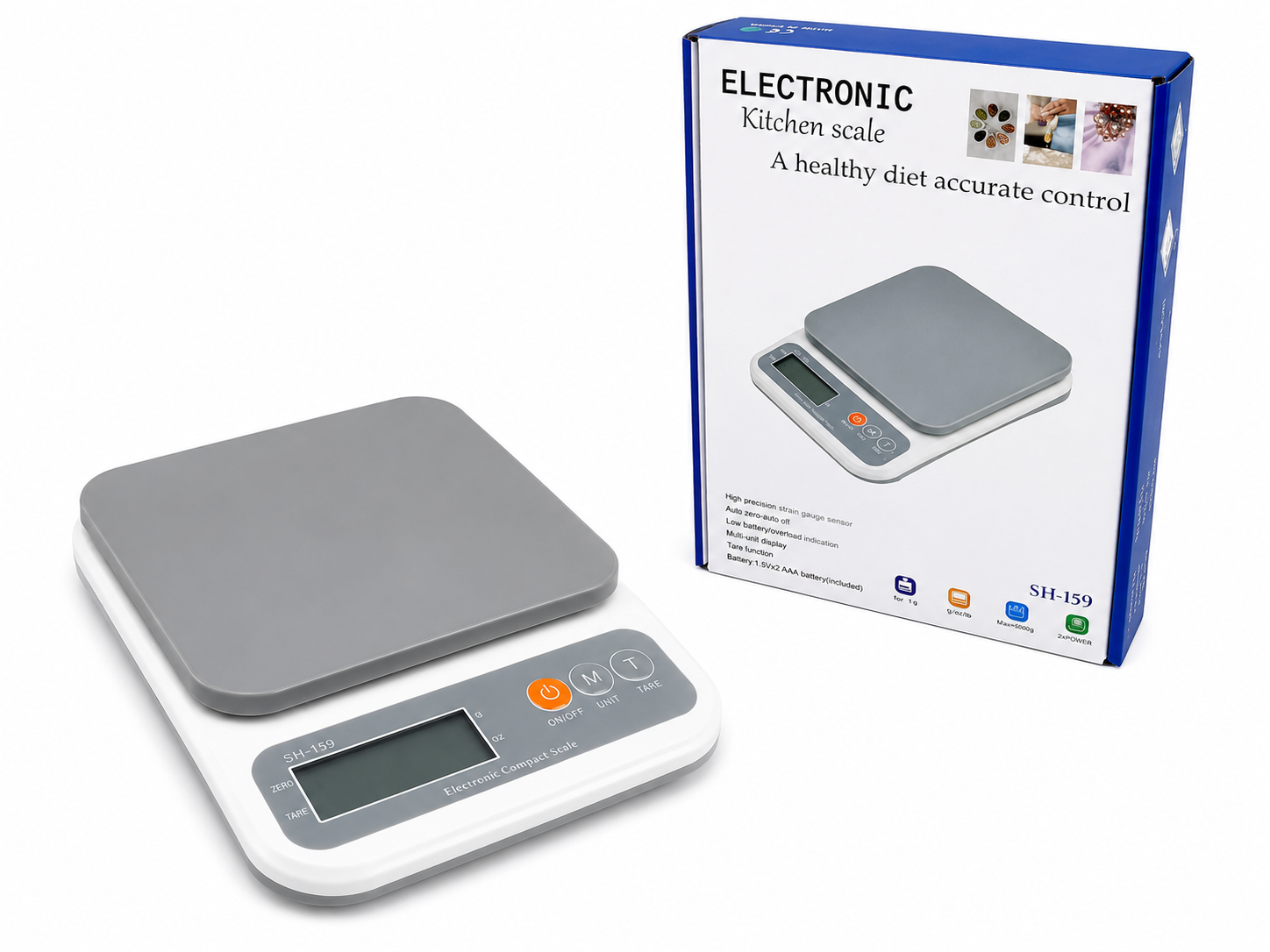 Stainless Steel Surface Digital Kitchen Scale – 10 KG