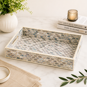 Blue MOP Tray with Half Sphere Design