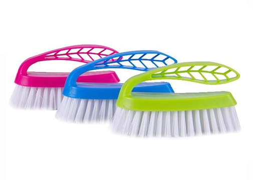 Mini Carpet Brush - Compact Plastic Scrub Brush with Ergonomic Handle
