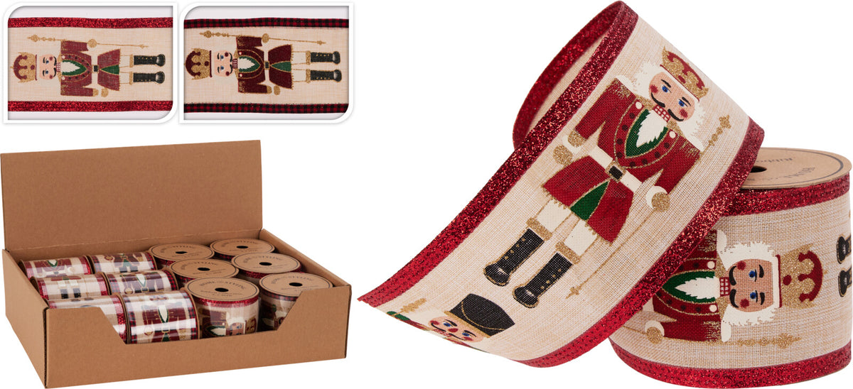 Nutcracker Ribbon 270×6.3 cm Polyester Nutcracker Print Christmas Trim