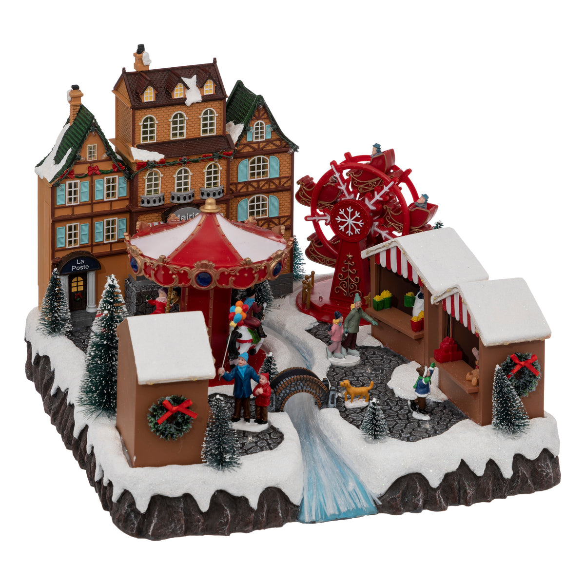 Lighted Christmas Market Village with Musical Movement 56 LED