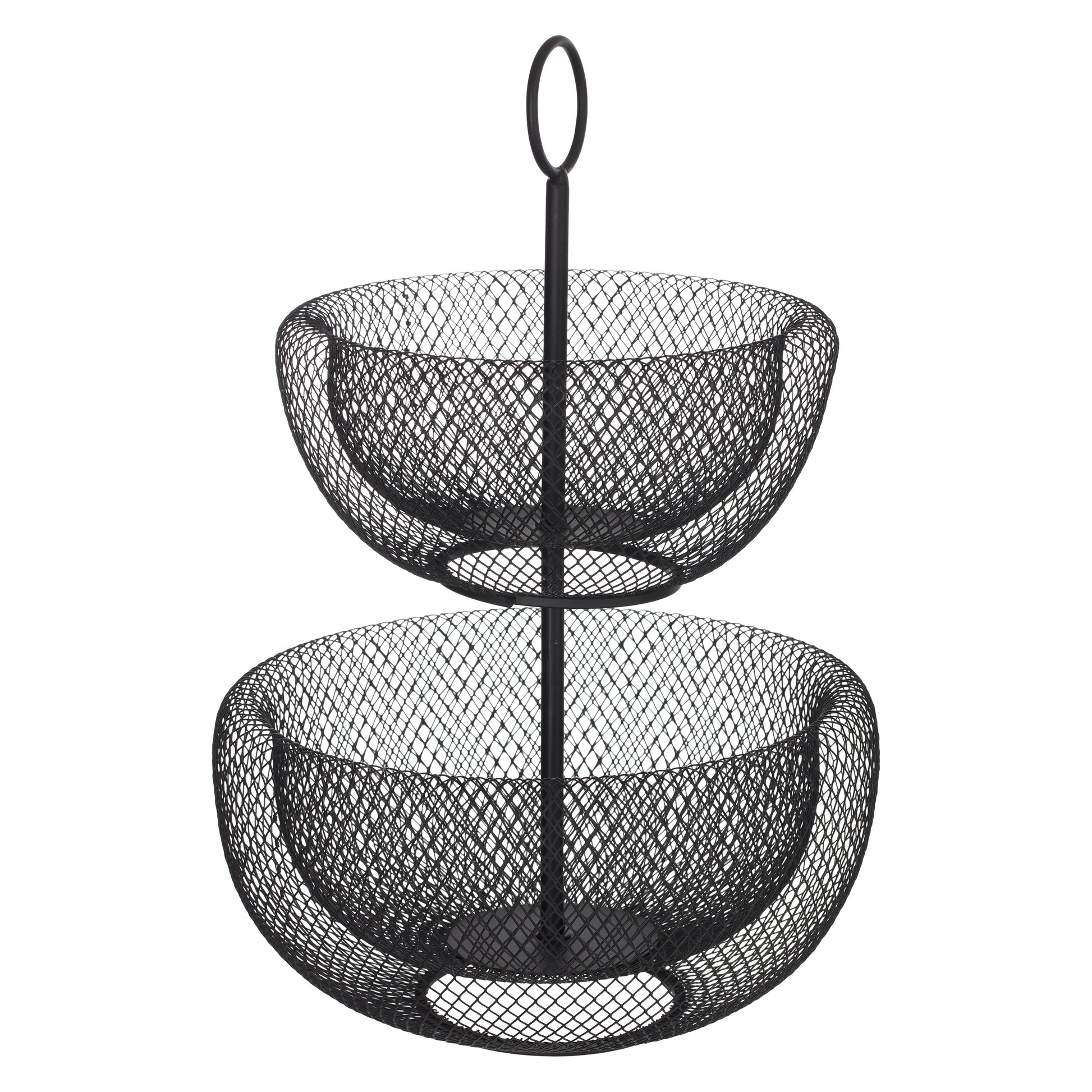 2 Level Black Fruit Basket