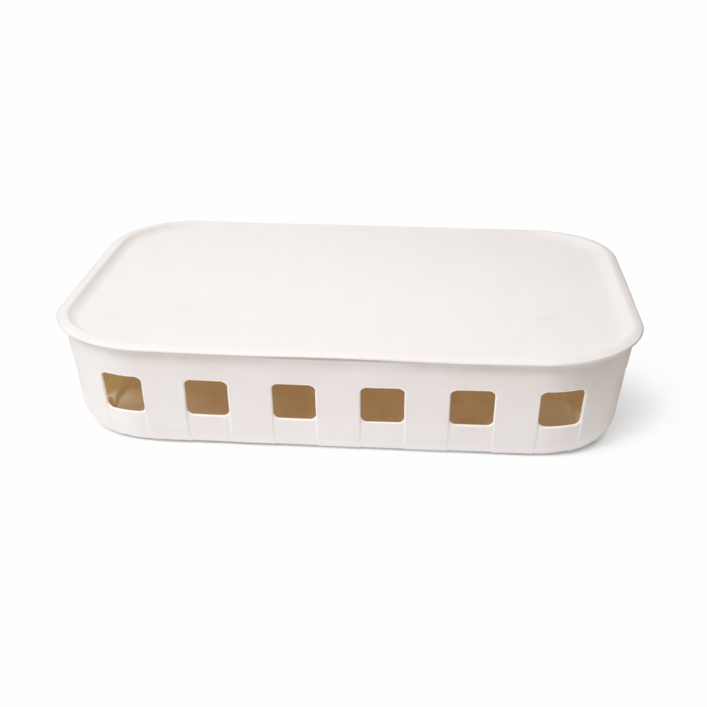 Plastic Storage Basket 38x27x8 cm Ventilated Organizer