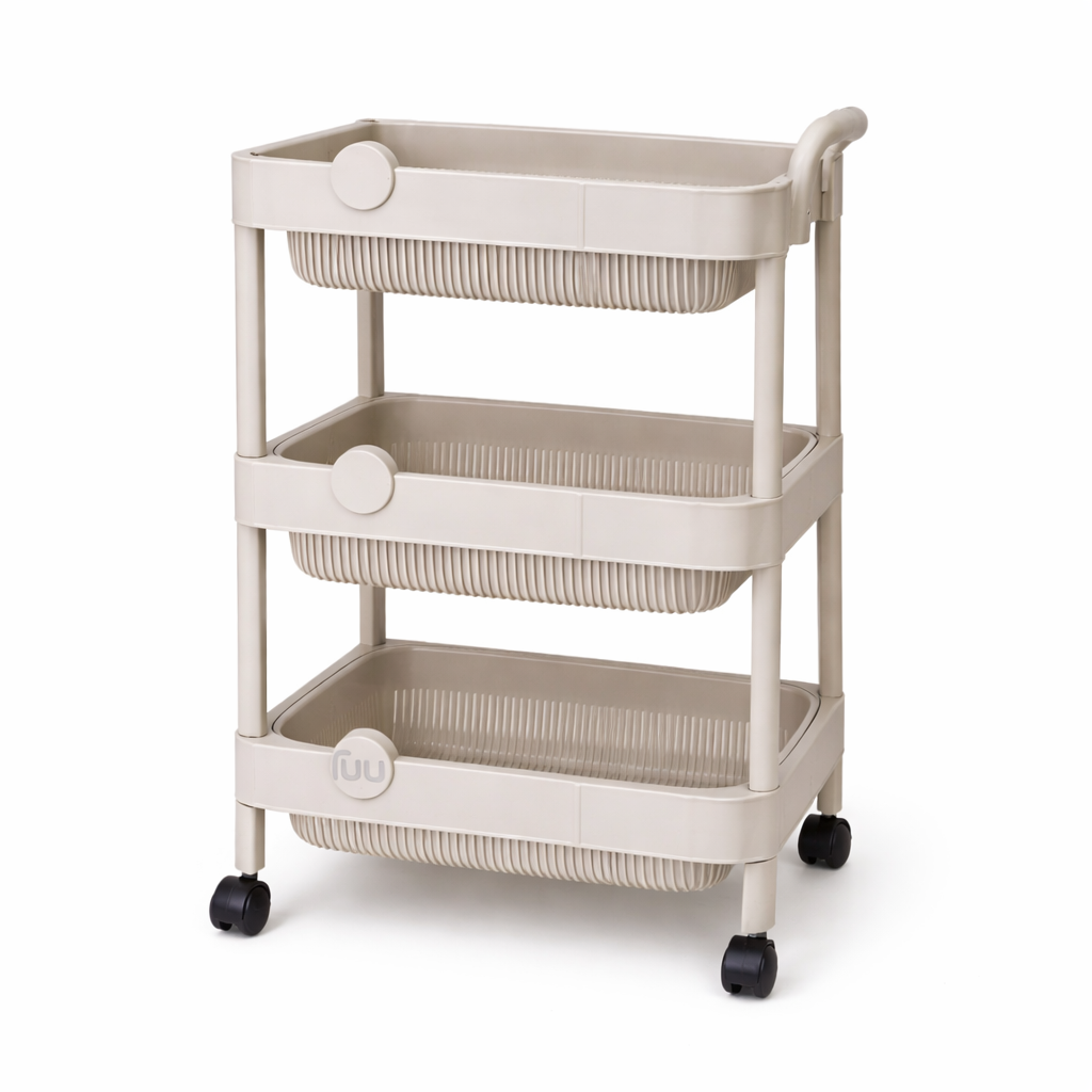 Multi-Use Trolley, 3 or 4 Shelves with Wheels, 44x29x80 and 44x29x97 cm