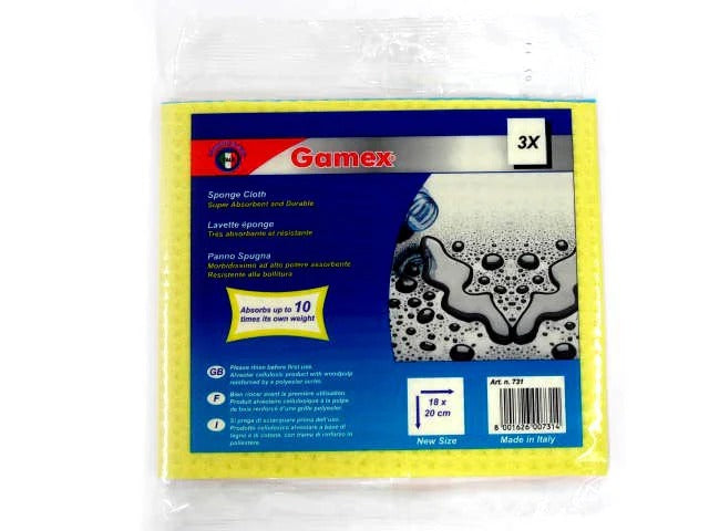 Gamex Sponge Cloth Pack of 3, Super Absorbent, Multicolor