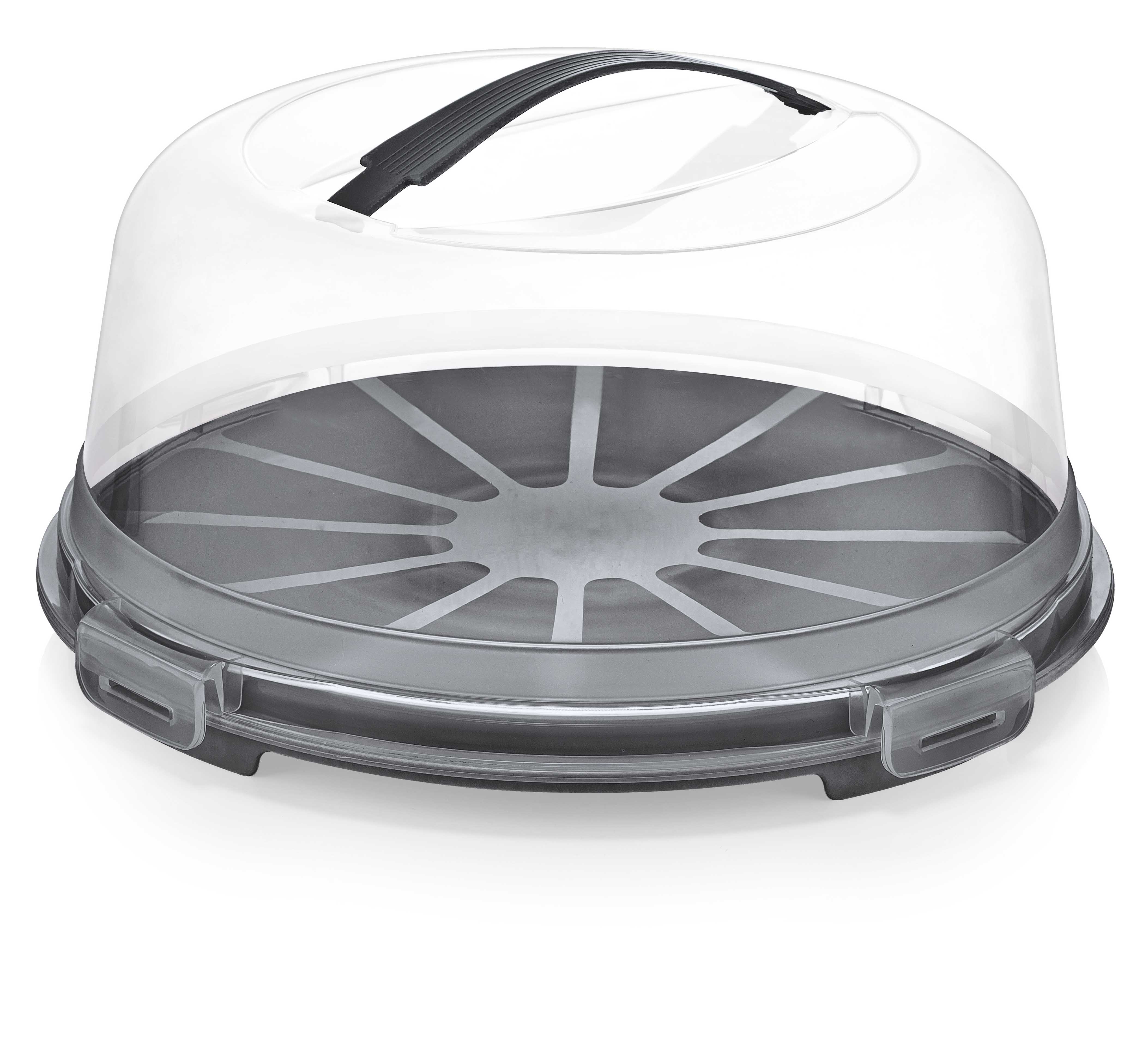 Round Cake Box With Transparent Lid And Secure Clips, 33 Cm