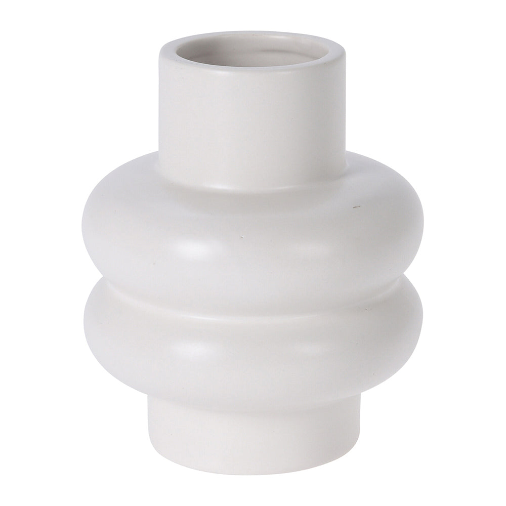 White Dolomite Ceramic Vase for Home Decoration