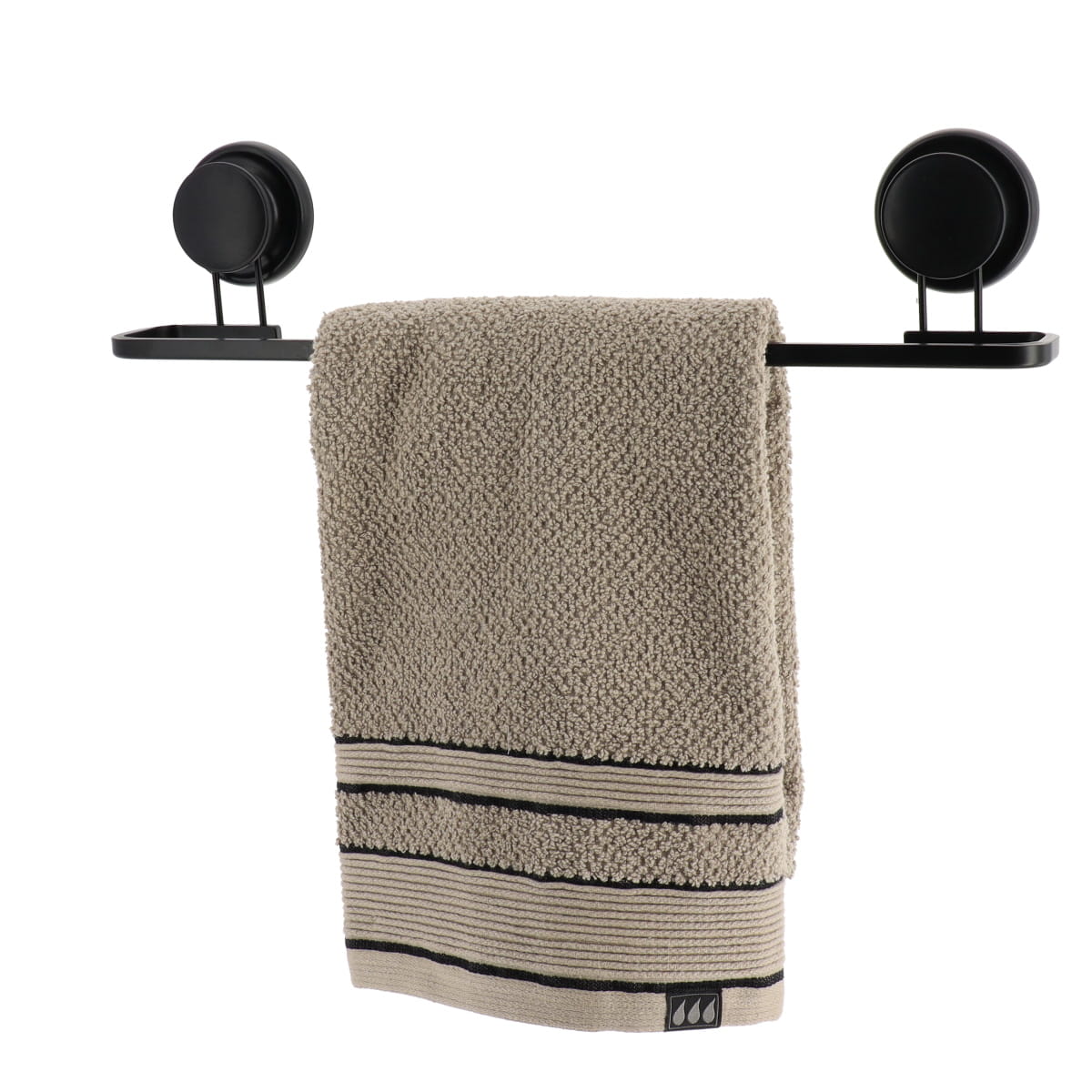 Aluminum Towel Ring Black Large Suction Pad Bathroom Towel Holder