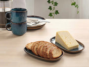 Ocean-Blue Glazed Serving Oval Plate