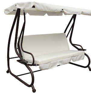 Steel Swing Structure Outdoor Swing Chair with Adjustable Canopy