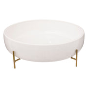 Le Collationer Ceramic Salad Bowl — Dolomite Serving Bowl with Stand