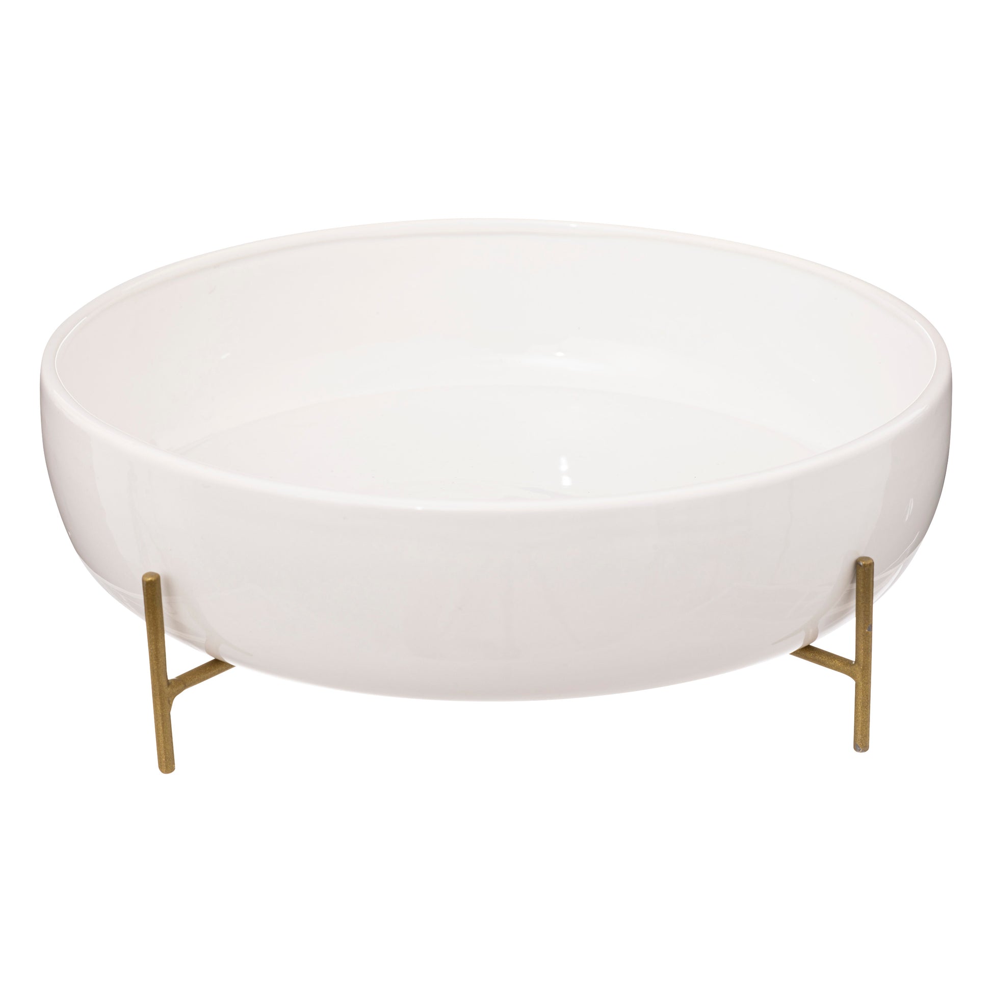 Le Collationer Ceramic Salad Bowl — Dolomite Serving Bowl with Stand