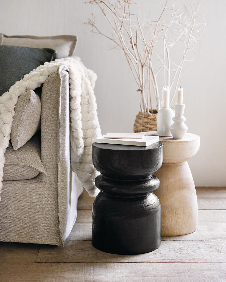 Jafar Black Tot Wood Side Table