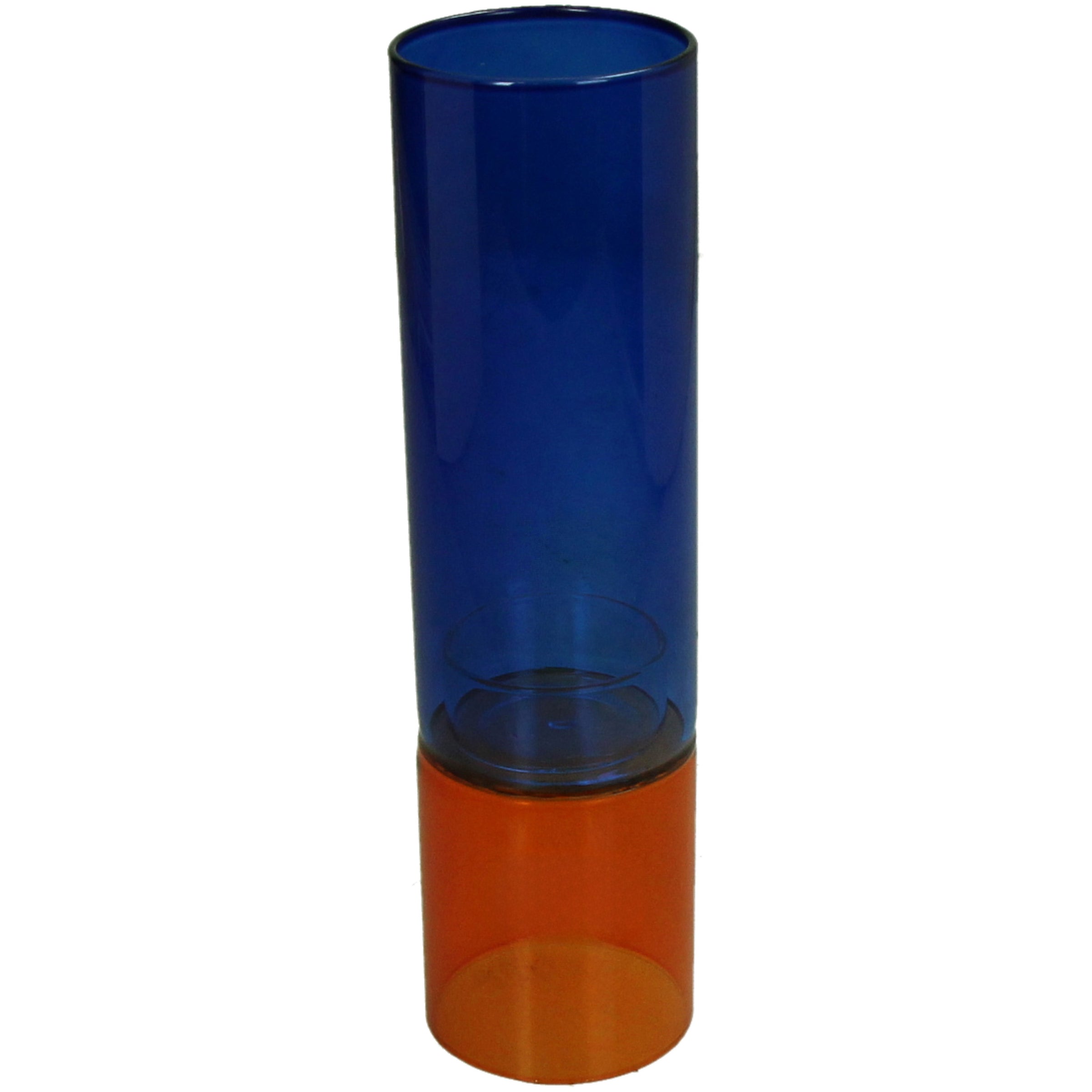 Multicolored Glass Cylinder Candle Holder 22 cm H x 6 cm D