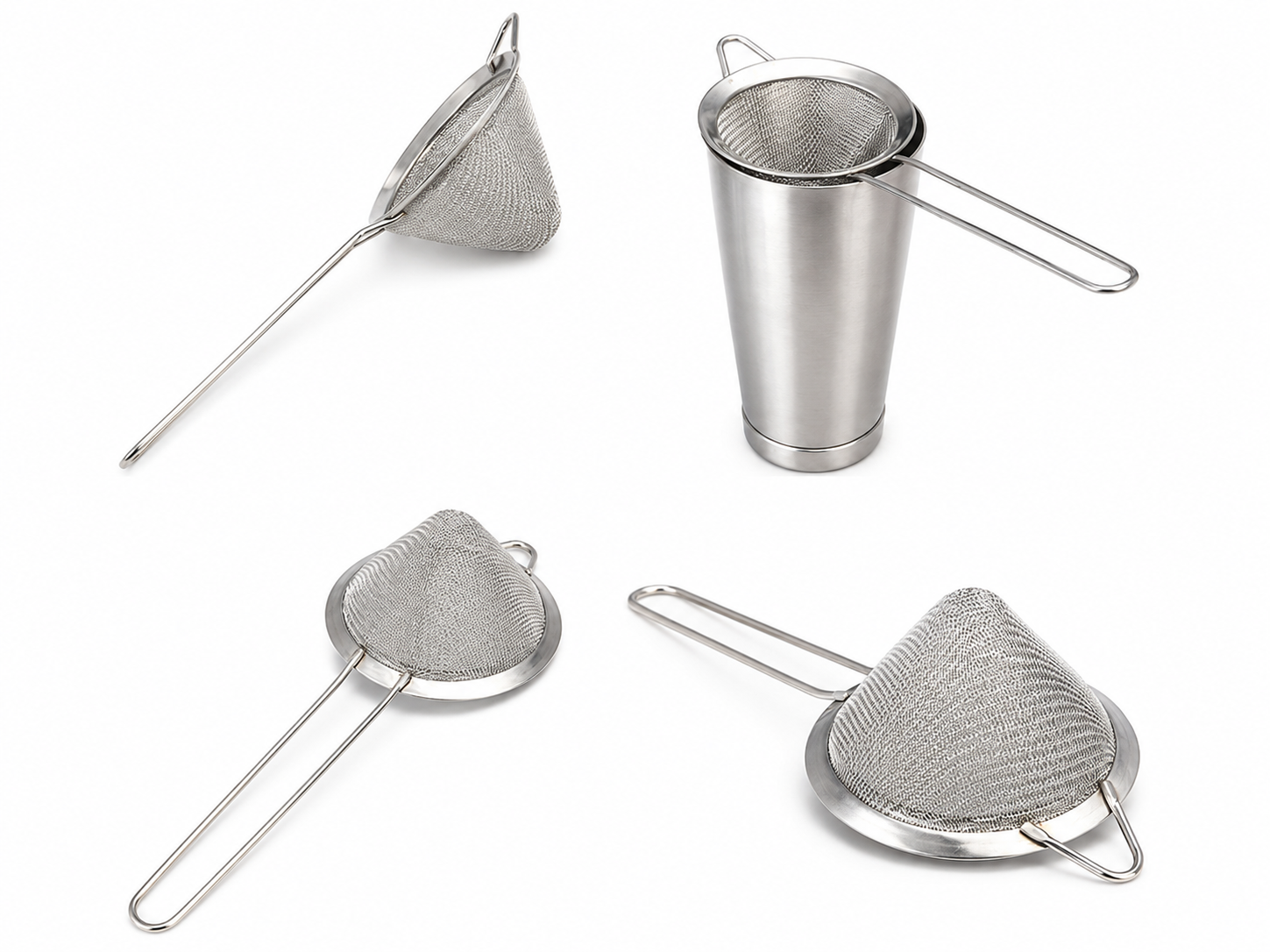 Cone Shape Fine Mesh Stainless Steel Strainer 10 cm