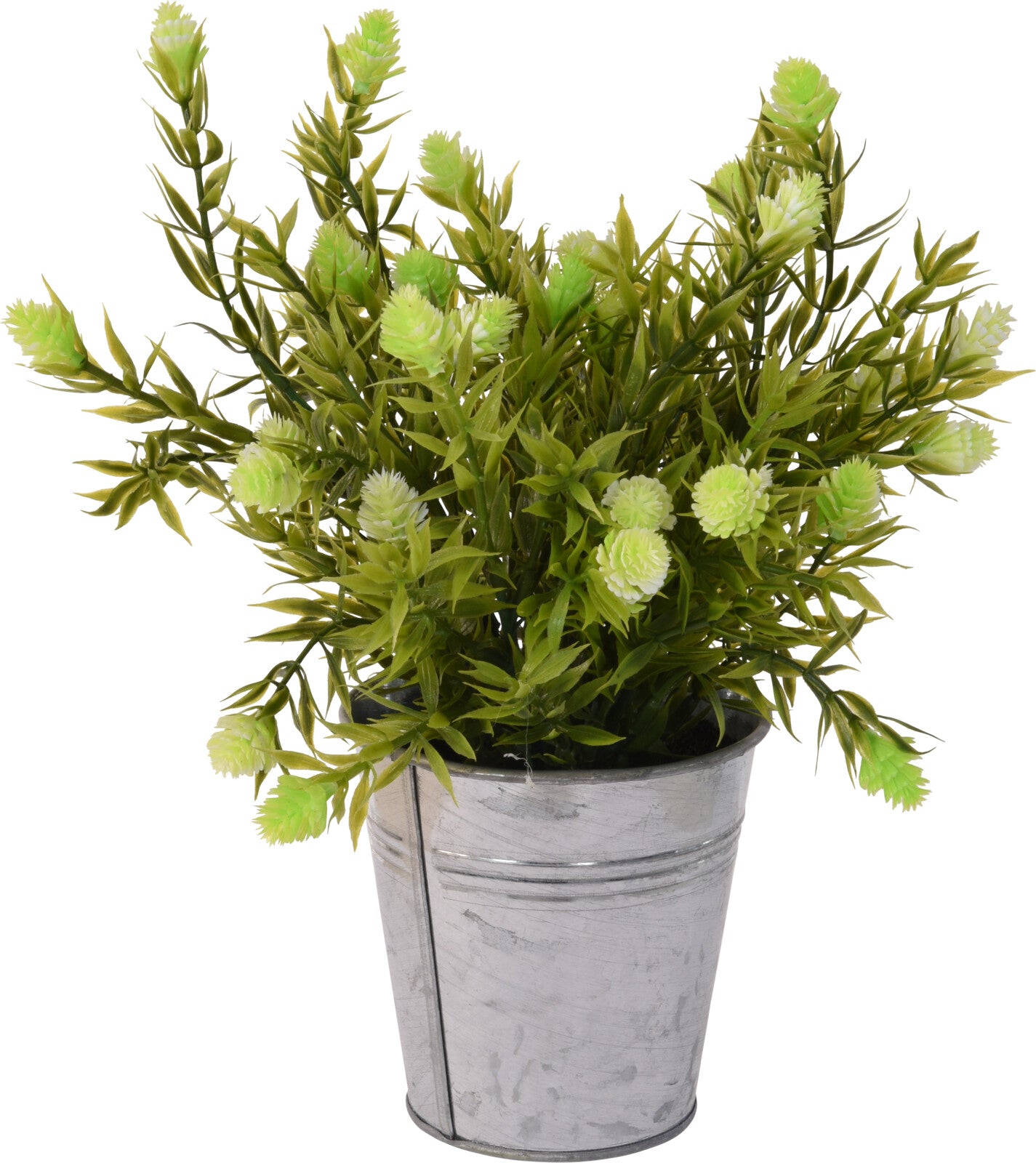 PLANT IN ZINC POT - Artificial Plant 26cm
