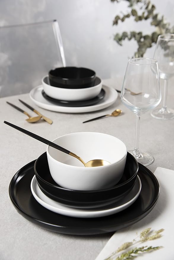 Ceramic NORDIC Little Bowl - Black & White, Dishwasher and Microwave Safe