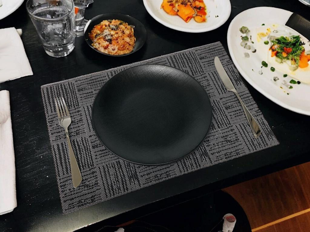 Gray & Black Rectangular Non-Slip Table Placemat