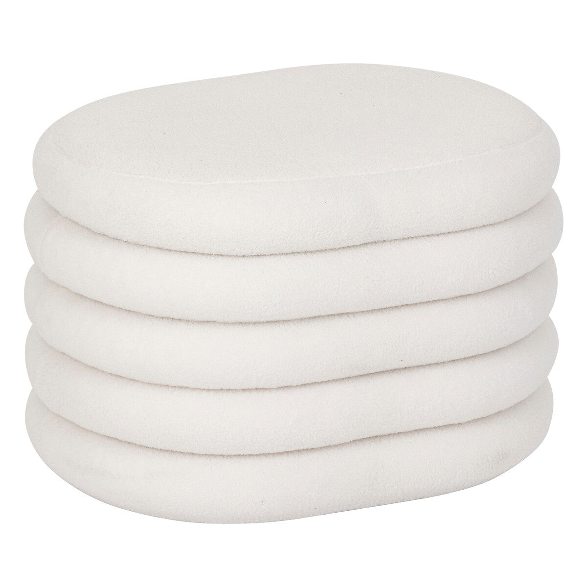 Giulia White Bouclé Trunk Ottoman