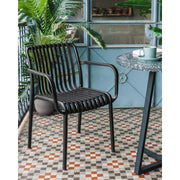 Black Dining Armchair, Ergonomic Recyclable Plastic, Indoor Outdoor