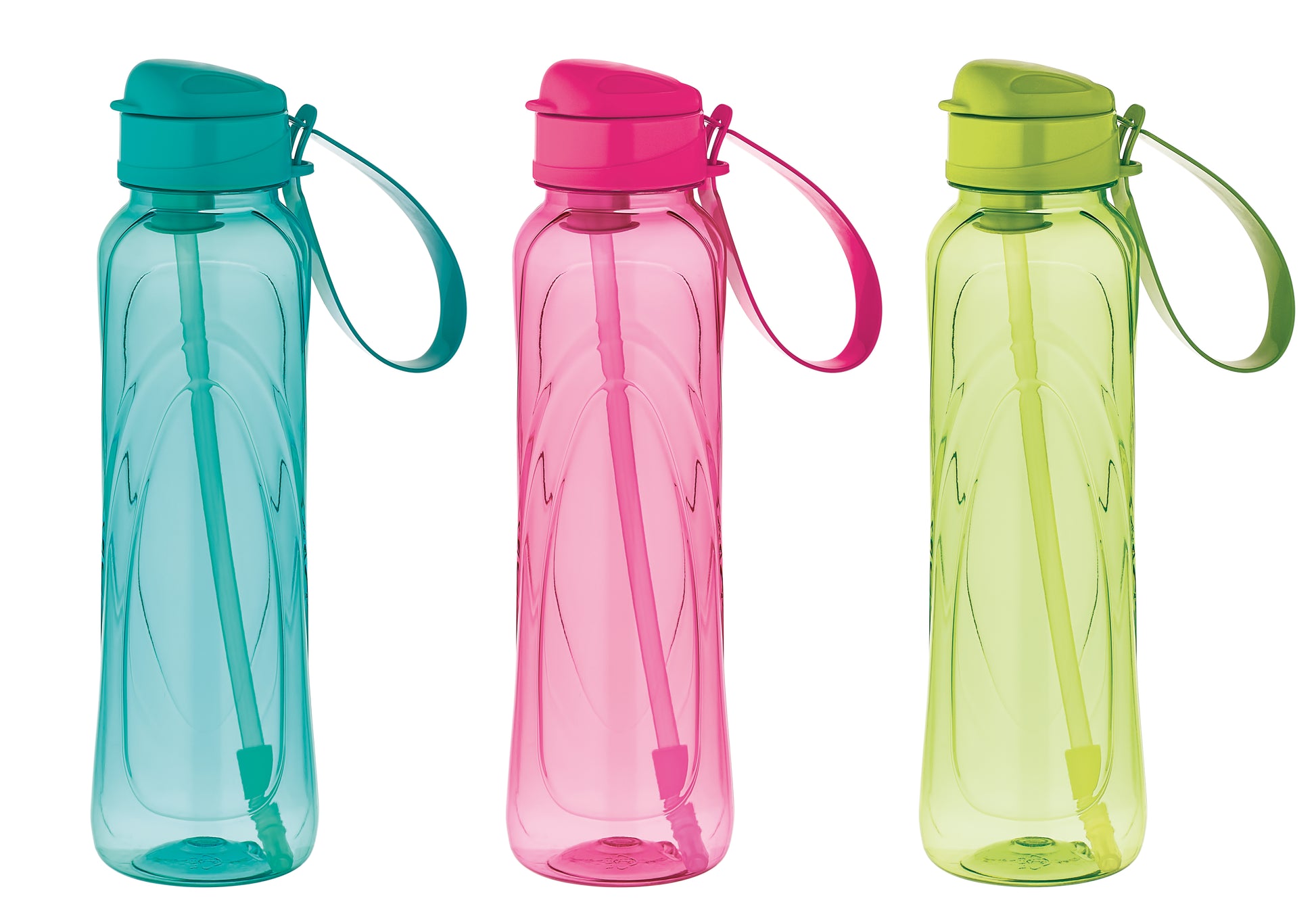 Sky Plastic Water Bottle with Straw