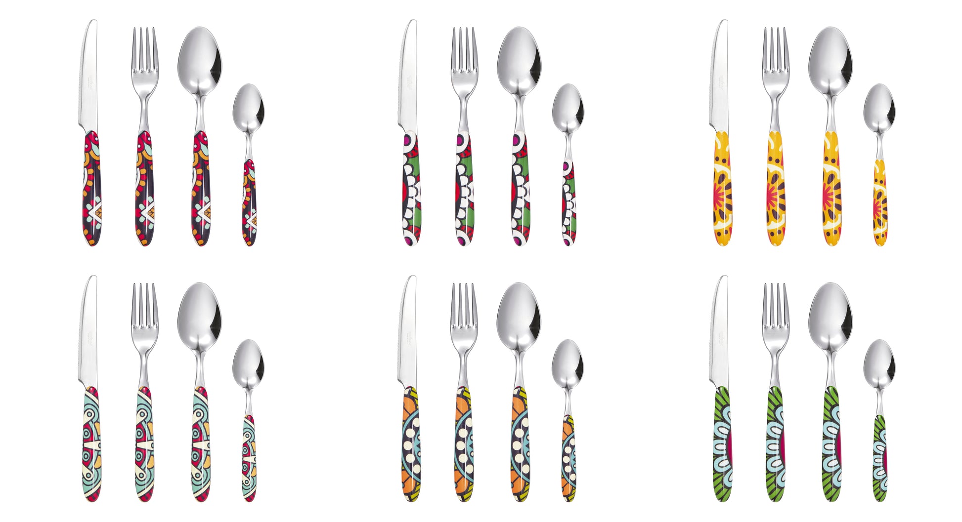MANDALA ETNO 24 PCS MULTI DECORATION CUTLERY SET