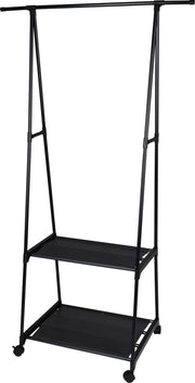 CLOTHING RACK, Metal, Retractable, Black