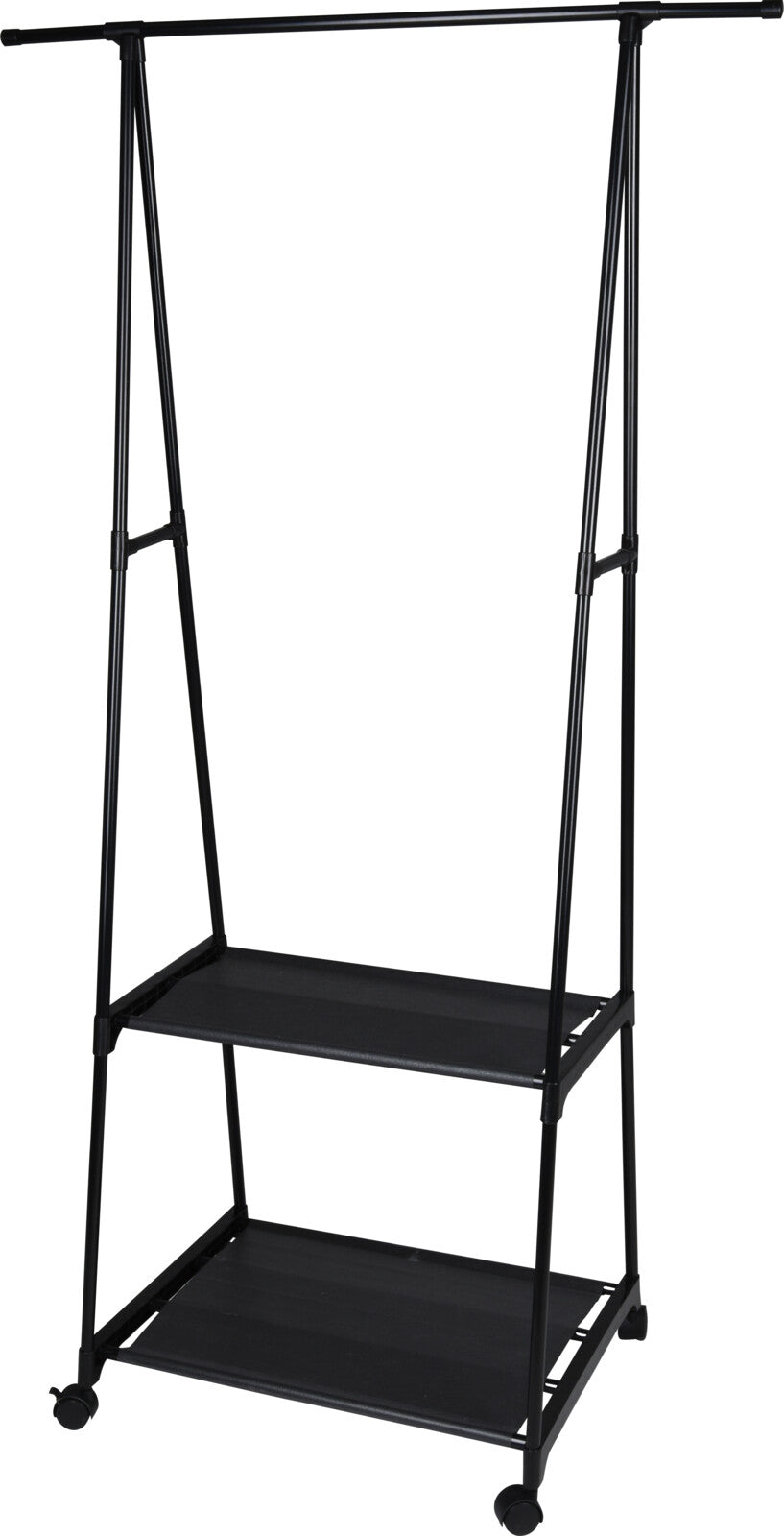 CLOTHING RACK, Metal, Retractable, Black