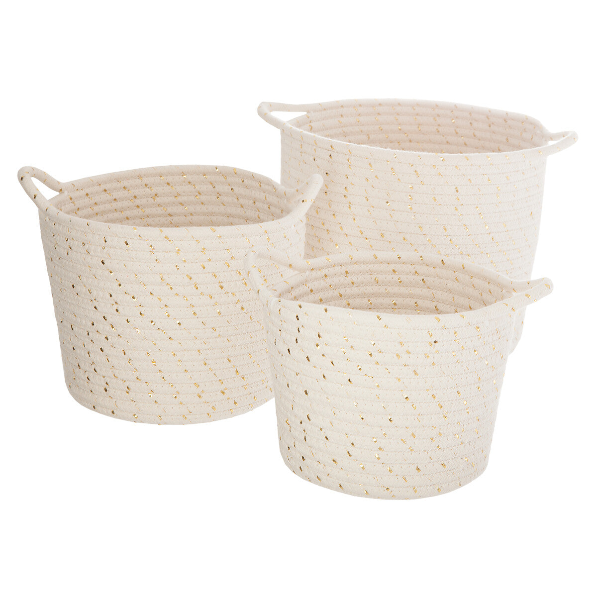 Lurex Basket Set of 3 with Handles