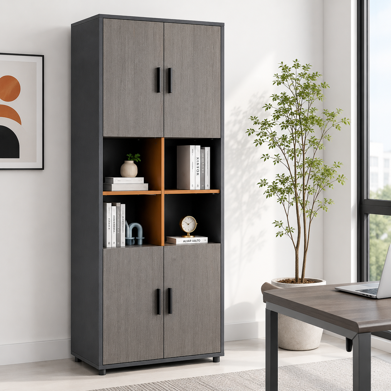 Modern MDF Office Storage Cabinet 80 × 200 cm
